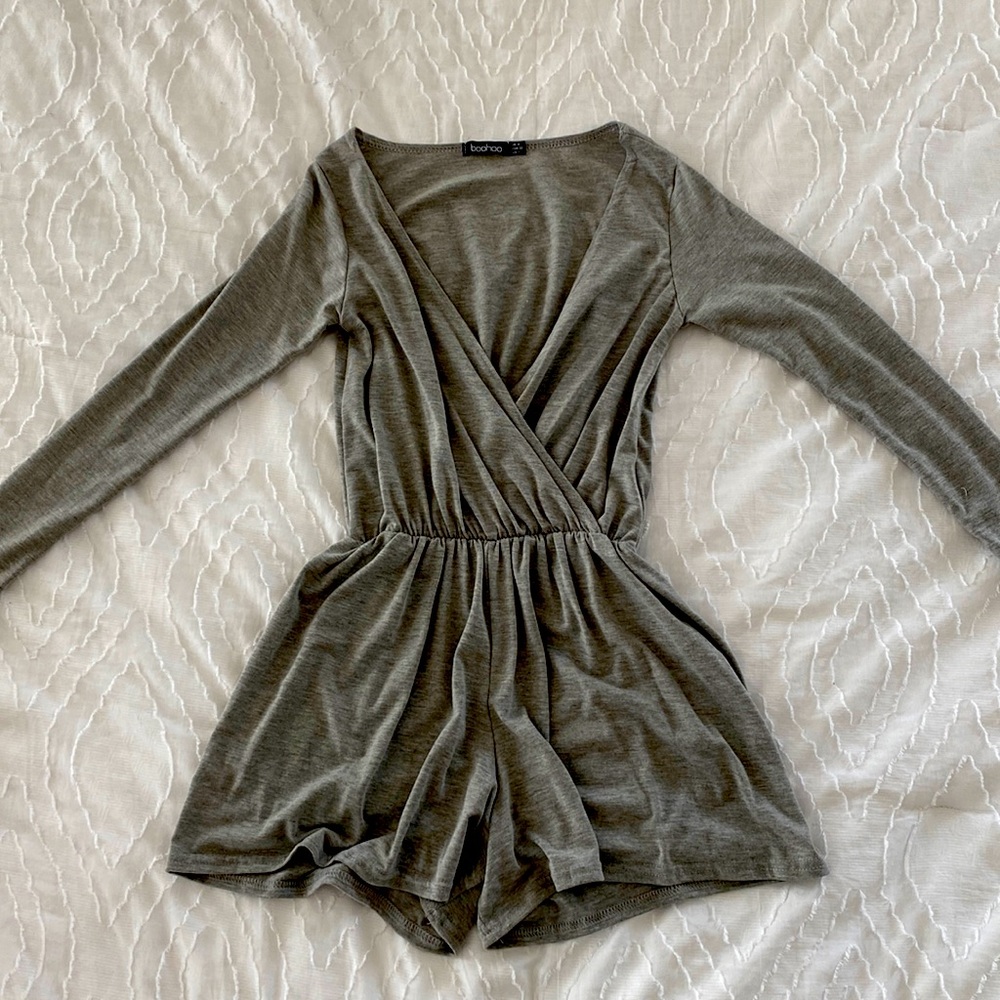 Grey cotton shorts romper